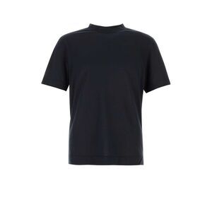 Zegna Men Midnight Blue Cotton And Silk T-Shirt